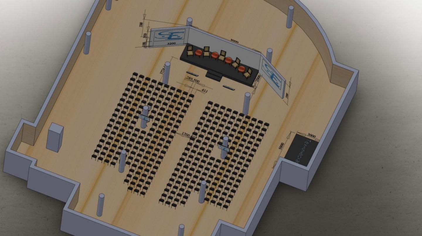 Визуализация размещения оборудования на мероприятии Киев, Украина